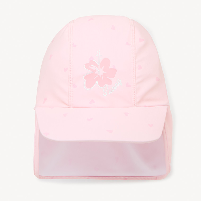Casquette saharienne anti-UV imprimé fleur d'hibiscus pour bébé fille 