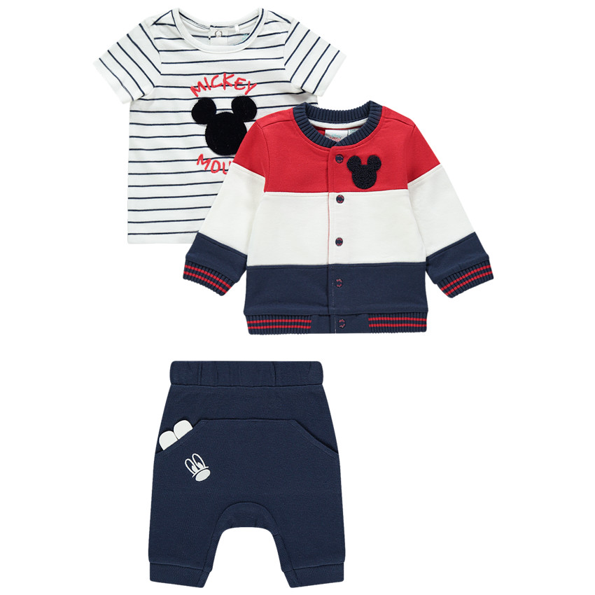 Ensemble 3 pièces pour bébé garçon à motifs ludiques Mickey Disney 