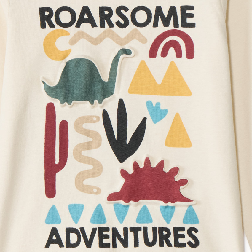 T-shirt manches longues print embossé pour bébé garçon 