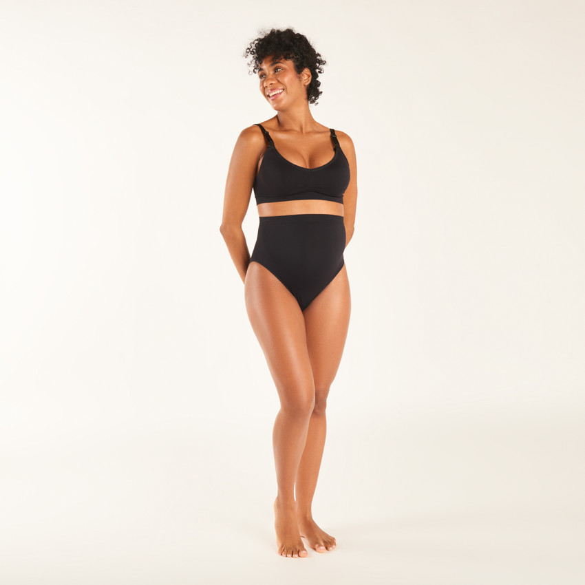 Culotte de grossesse taille haute sans coutures en microfibre 
