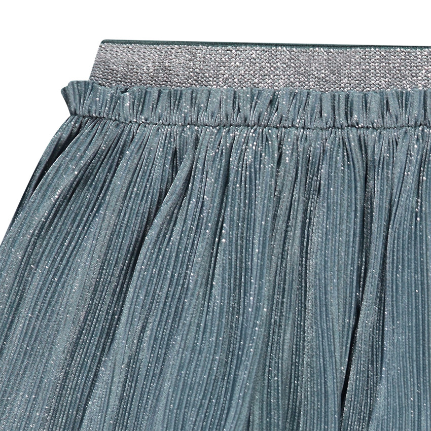 Jupe courte plissée à paillettes pour fille 