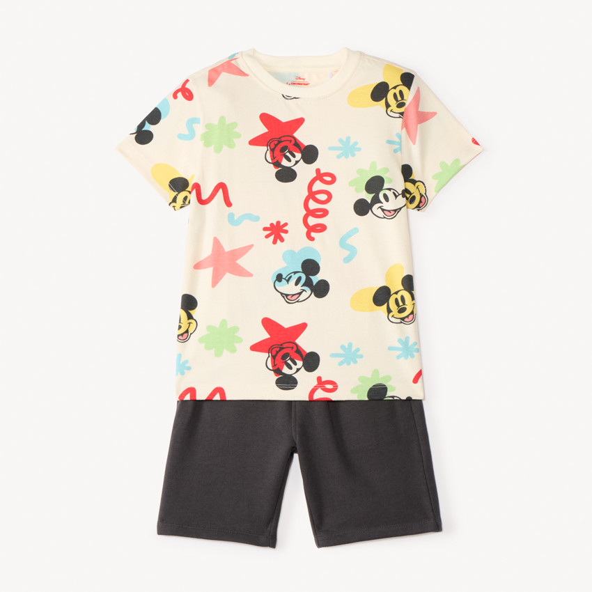 Ensemble 2 pièces t-shirt manches courtes + short Mickey Disney pour garçon 