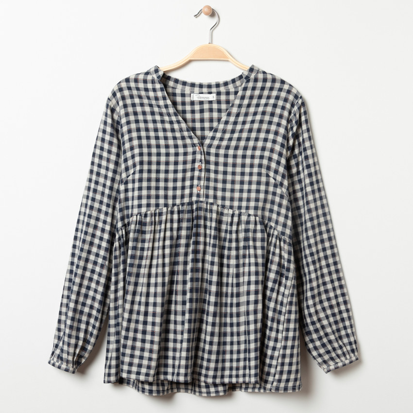 Tunique de grossesse à carreaux vichy 