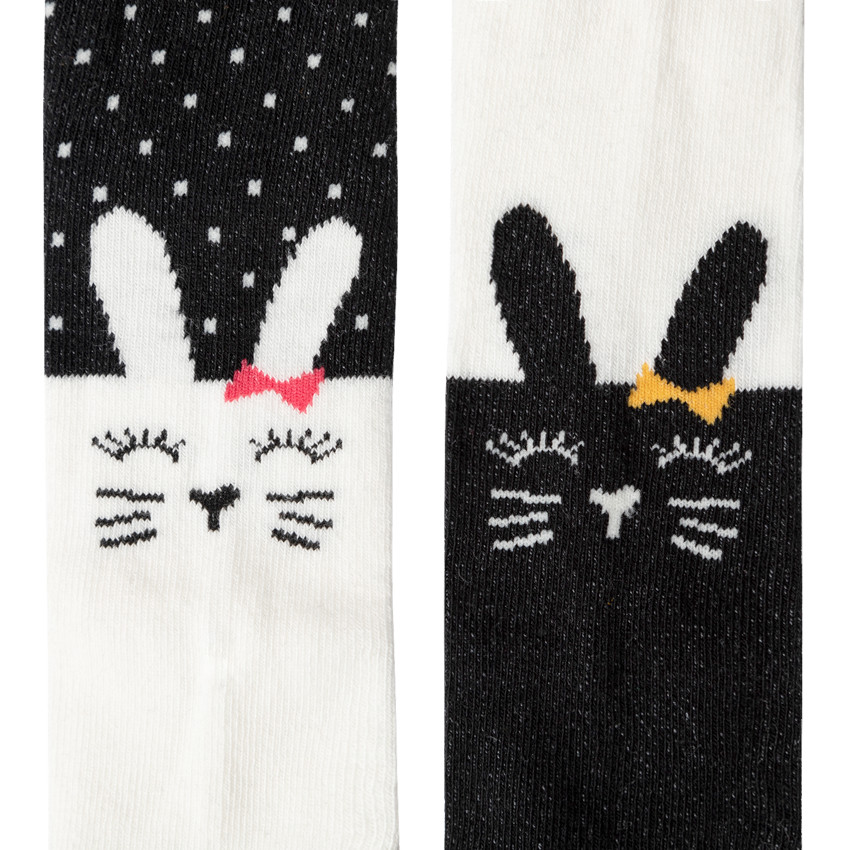 Lot de 2 collants épais motif lapin 