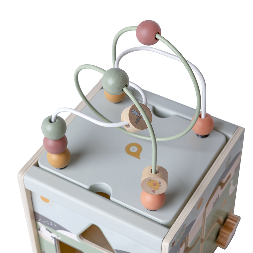 Cube multi-activités en bois Ferme 