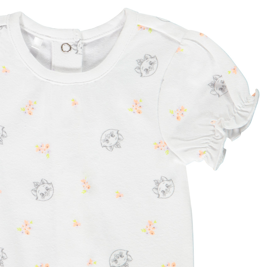 Ensemble 3 pièces en jersey body + corsaire + bavoir Marie Disney pour bébé fille 