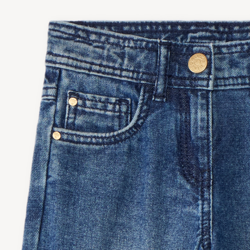Jean large en denim bleu stone pour fille  