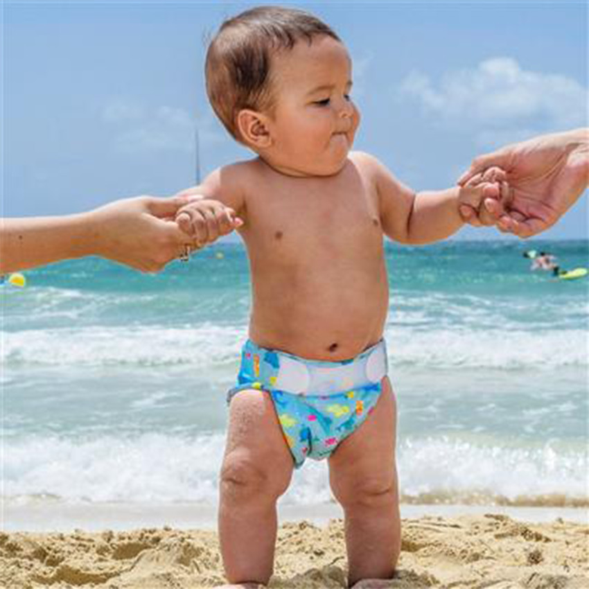 Couche maillot de bain lavable taille 2 avec imprime animaux marins Freds Swim Academy
