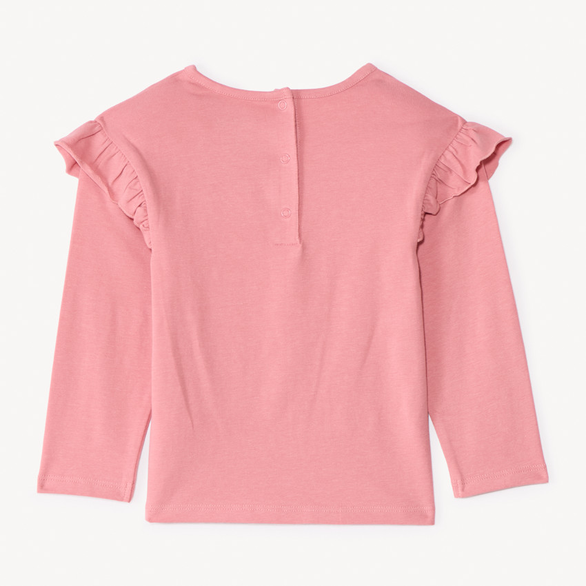 T-shirt manches longues à broderie dorée pour bébé fille 