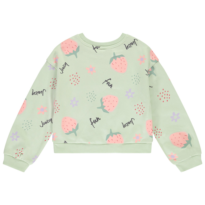 Sweat molleton imprimé avec puff print pailleté fille 