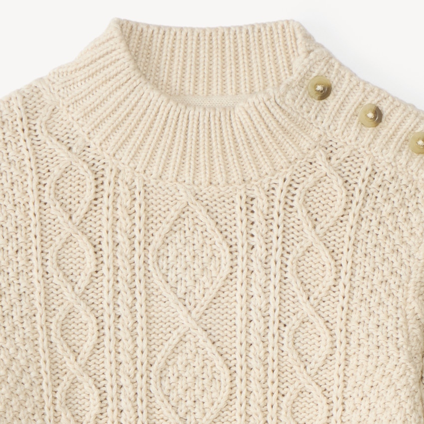 Pull en tricot torsadé col montant bébé garçon 
