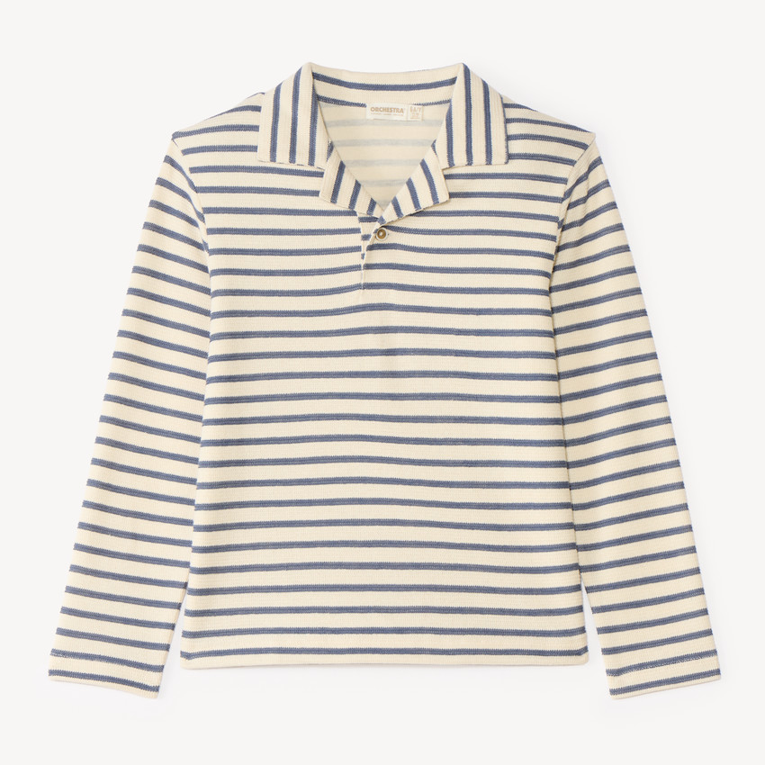Polo manches longues garçon style marinière 