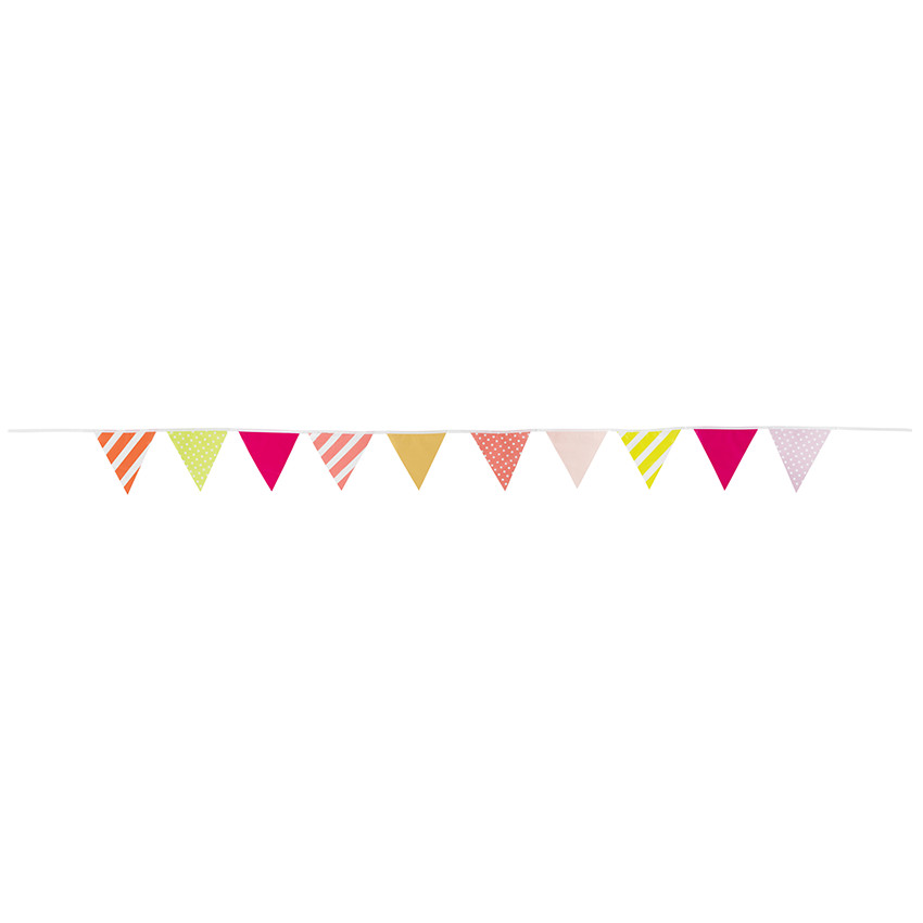 Guirlande d'anniversaire fantaisie à triangles multicolores 