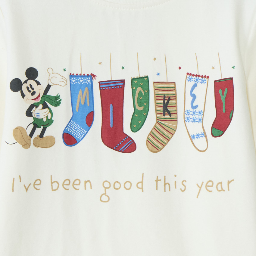 T-shirt manches longues Mickey Disney Noël pour bébé garçon 