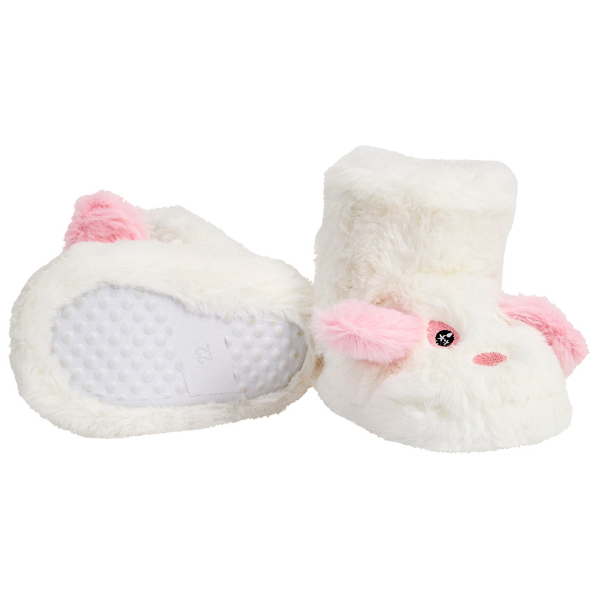 Chaussons bottes à fausse fourrure chien pour bébé fille 