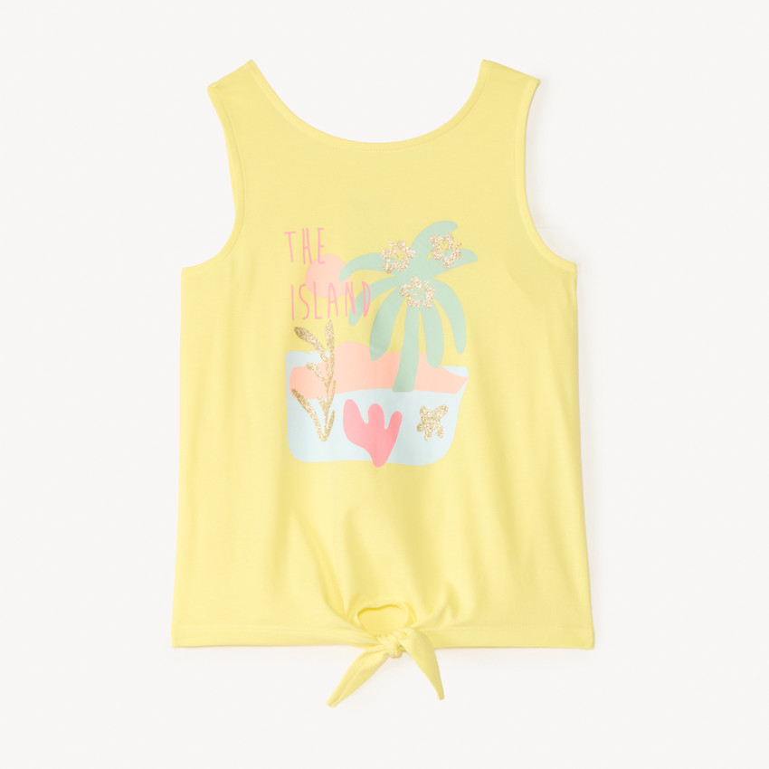 Débardeur effet noué à print pailleté pour fille