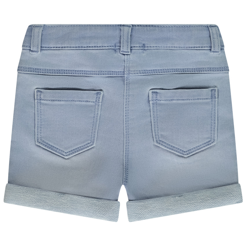Short effet jean à poche cœur pour bébé fille 