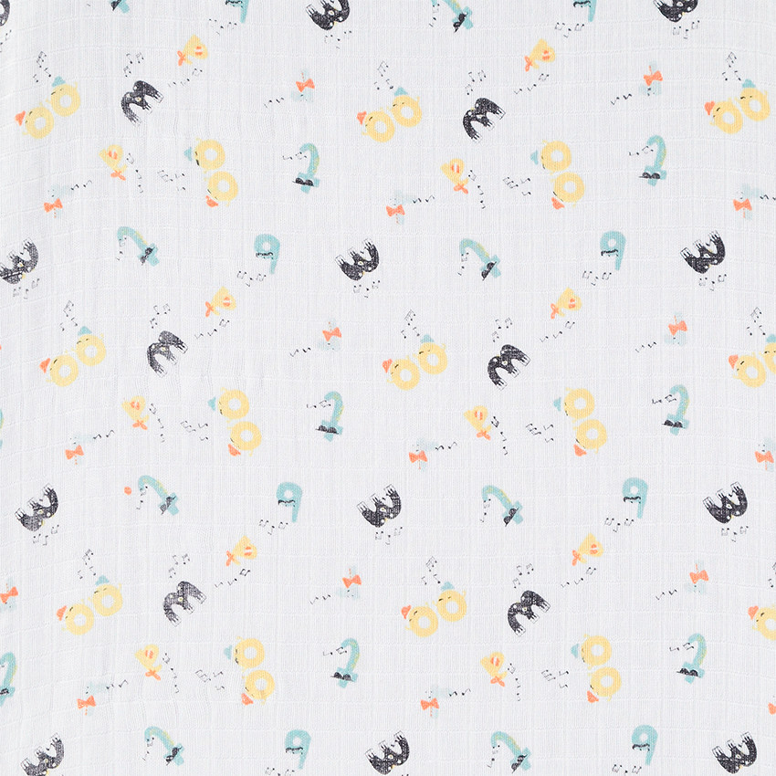 Lot de 3 langes en coton 70 x 70 cm à imprimés esprit musique 