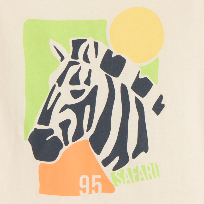 T-shirt manches courtes uni print fantaisie pour garçon 