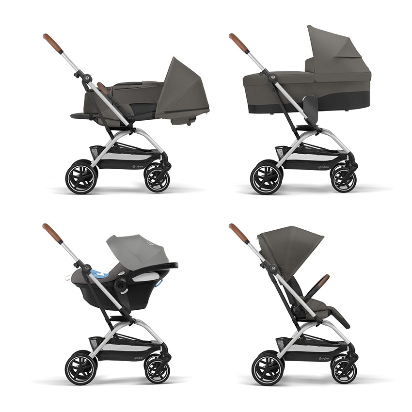 Poussette Eezy Twist +2 - Châssis Silver / Siège Soho Grey 