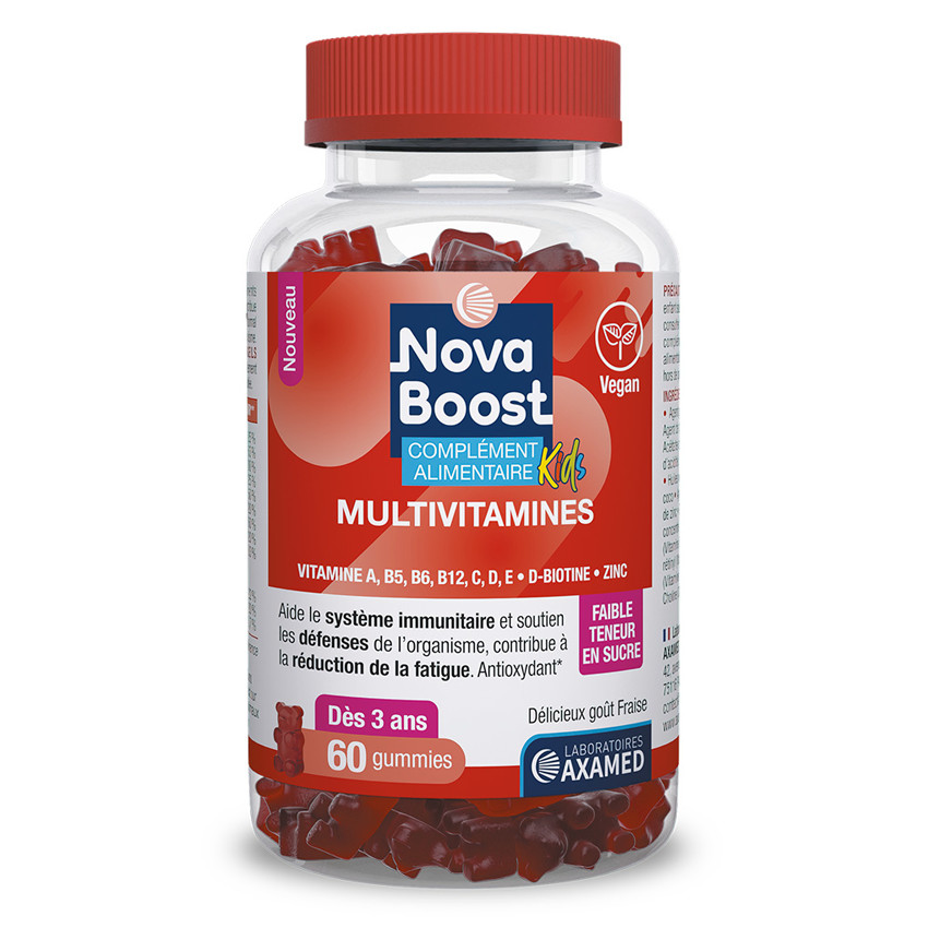 Gummies vegan multivitaminés pour enfant Fraise 