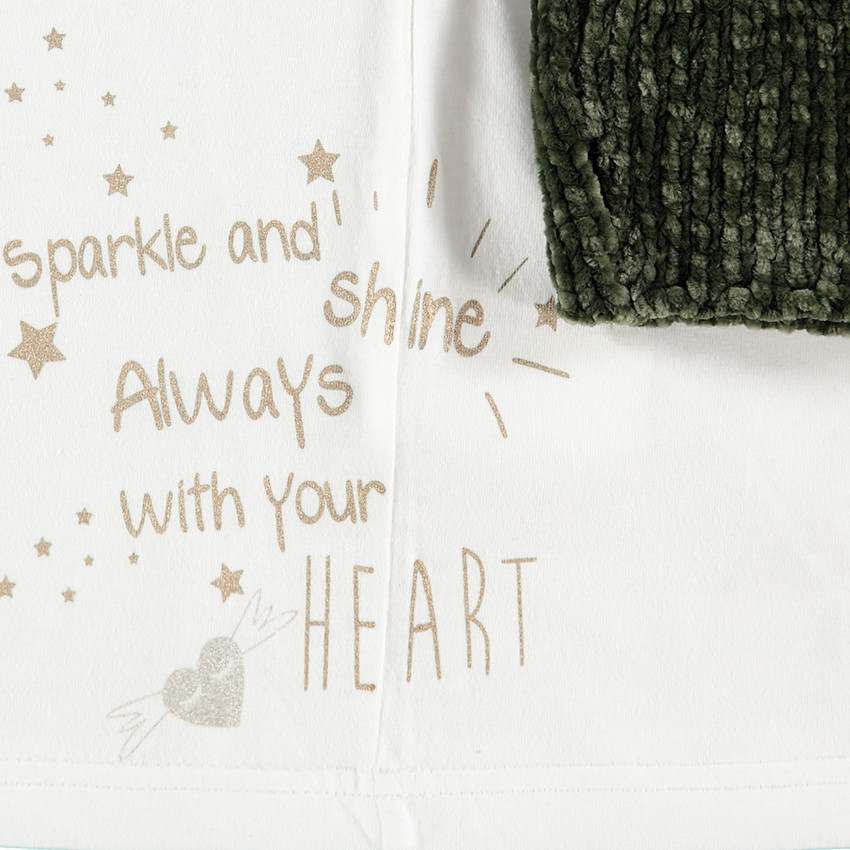 Pull 2 en 1 en maille chenille et jersey avec motif printé 