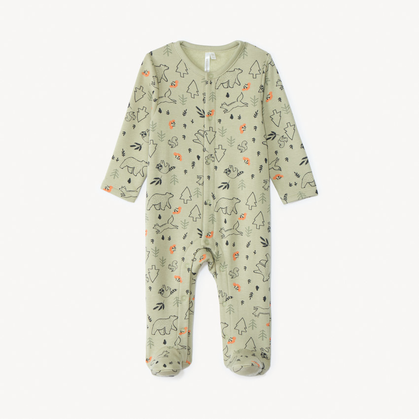 Dors-bien imprimé forêt pour bébé garçon avec ouvertures différentes selon l'âge 