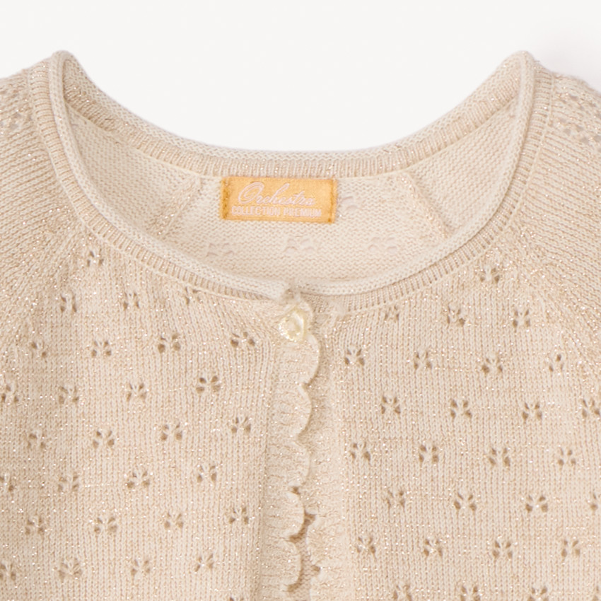 Gilet boléro en tricot ajouré pour fille 