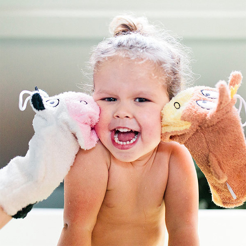 Gant de toilette vache 