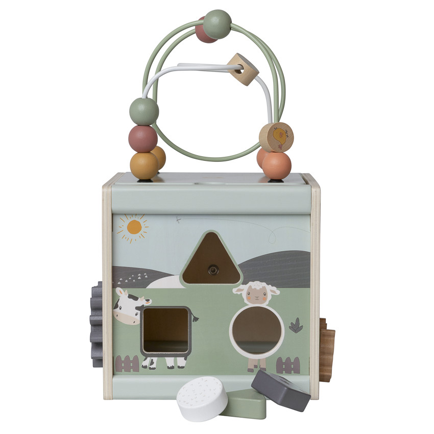 Cube multi-activités en bois Ferme 