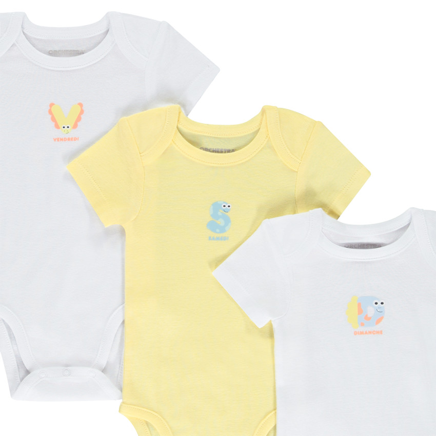 Lot de 7 bodies manches courtes fantaisies pour bébé  