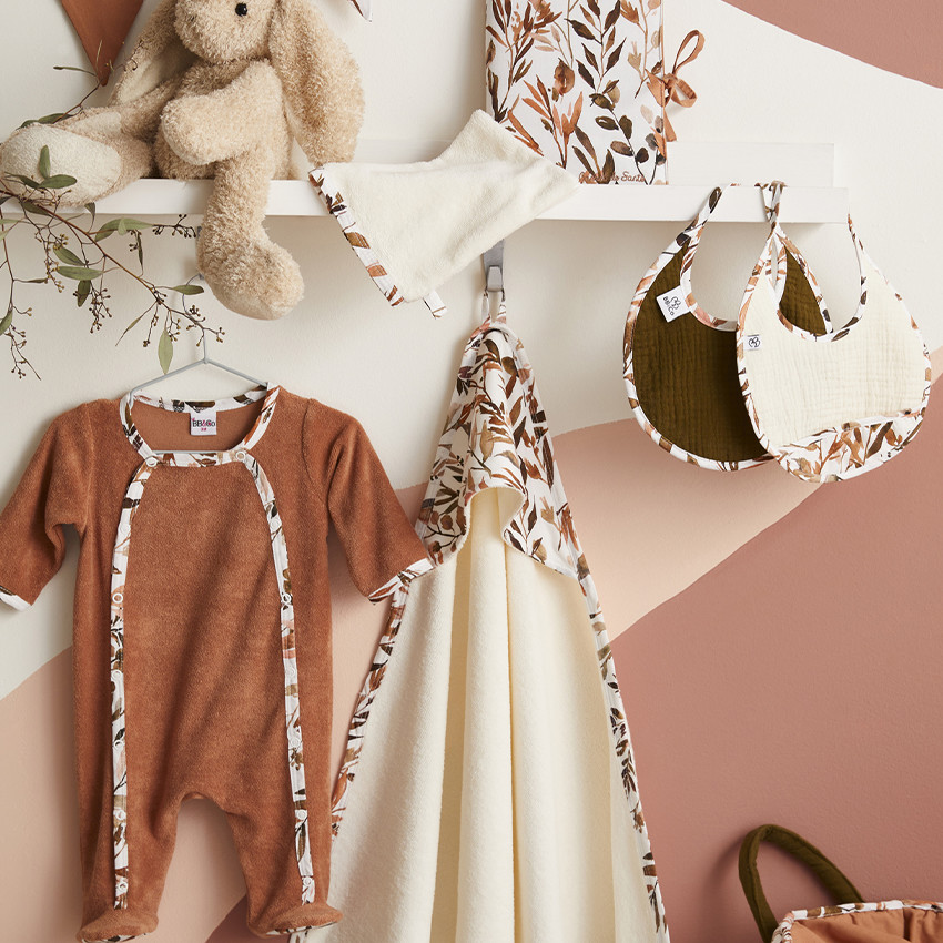 Cape de bain + gant de toilette - Caramel Forest 