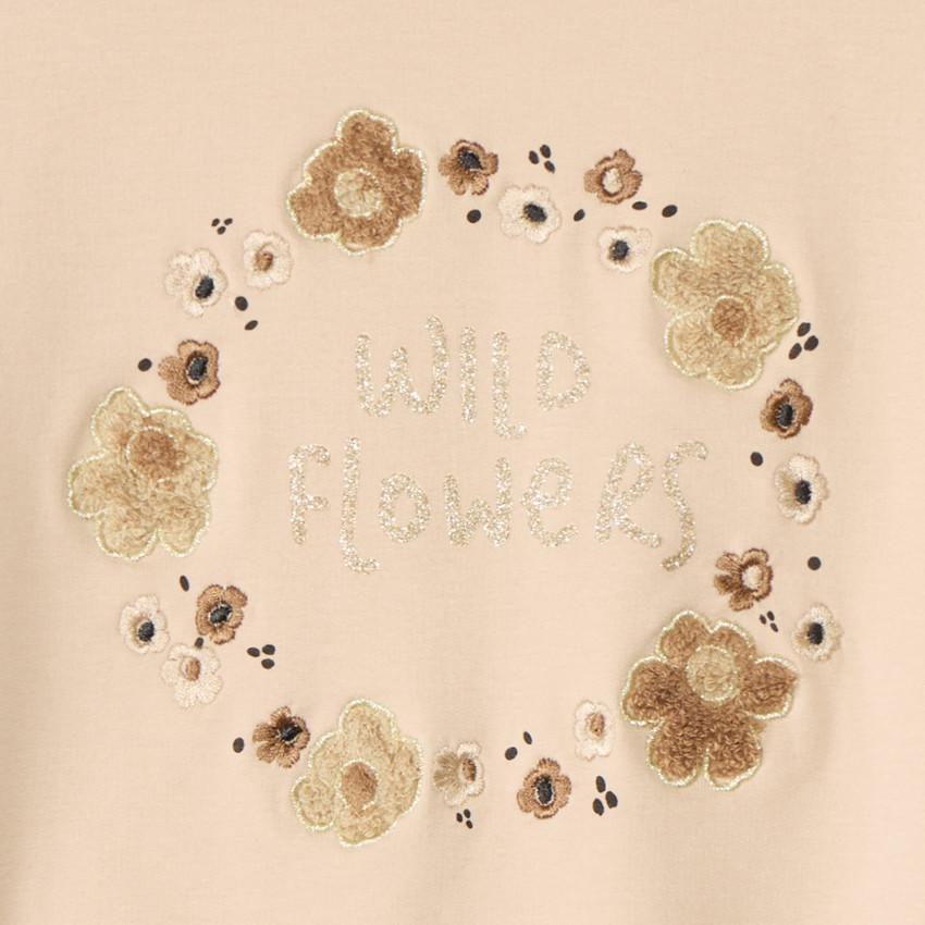 Sweat bi-matière avec sherpa bouclettes pour bébé fille 