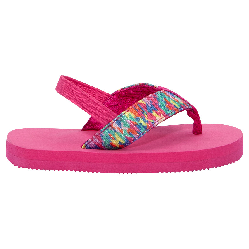 Tongs avec bride élastiquée et motifs multicolores 