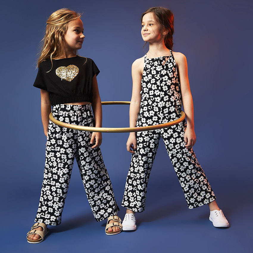 Crop top avec sequins et taille élastiquée pour fille 