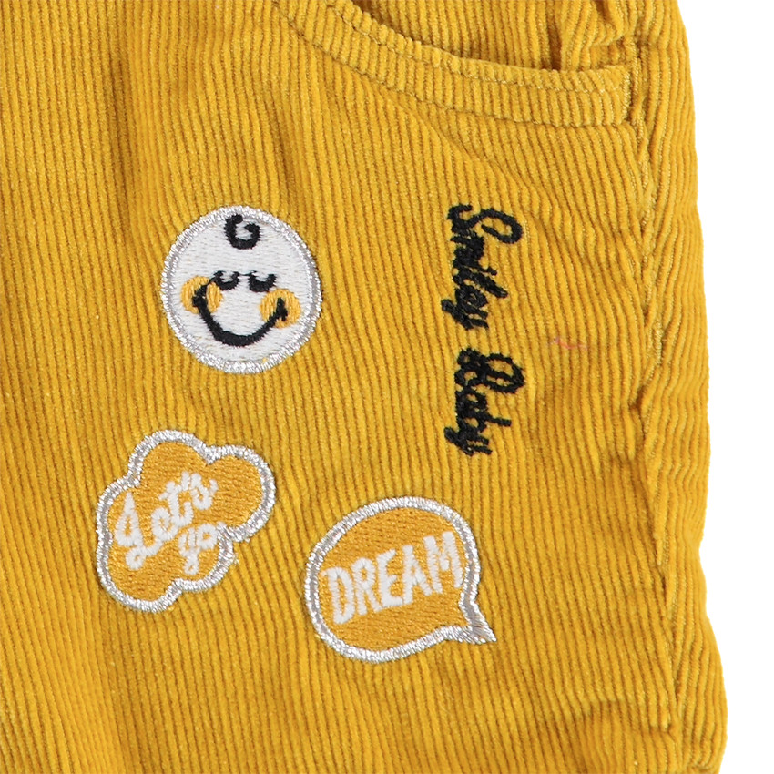 Short en velours côtelé à badges Smiley 
