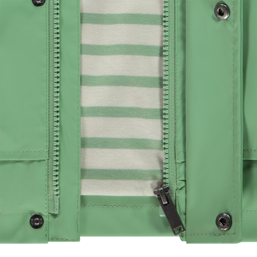 Parka gomme déperlante à doublure rayée pour garçon 