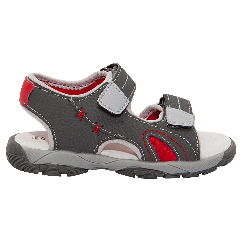 Nu-pieds effet cuir à scratchs 