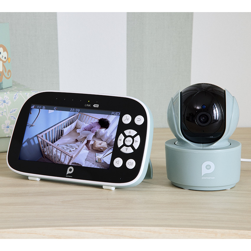 Babyphone vidéo Ojo avec caméra rotative vert d'eau 