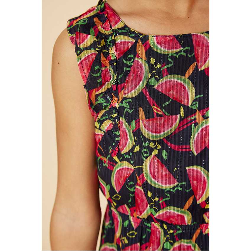 Robe en toile avec dos fantaisie pour fille 