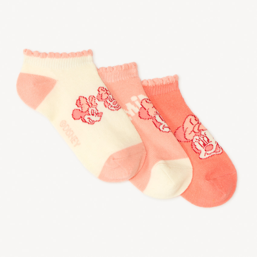 Lot de 3 chaussettes courtes Minnie Disney pour fille