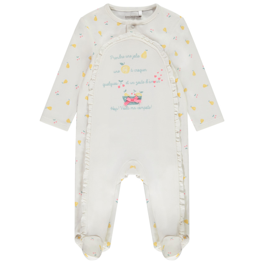 Dors-bien en jersey print fruits pour bébé fille
