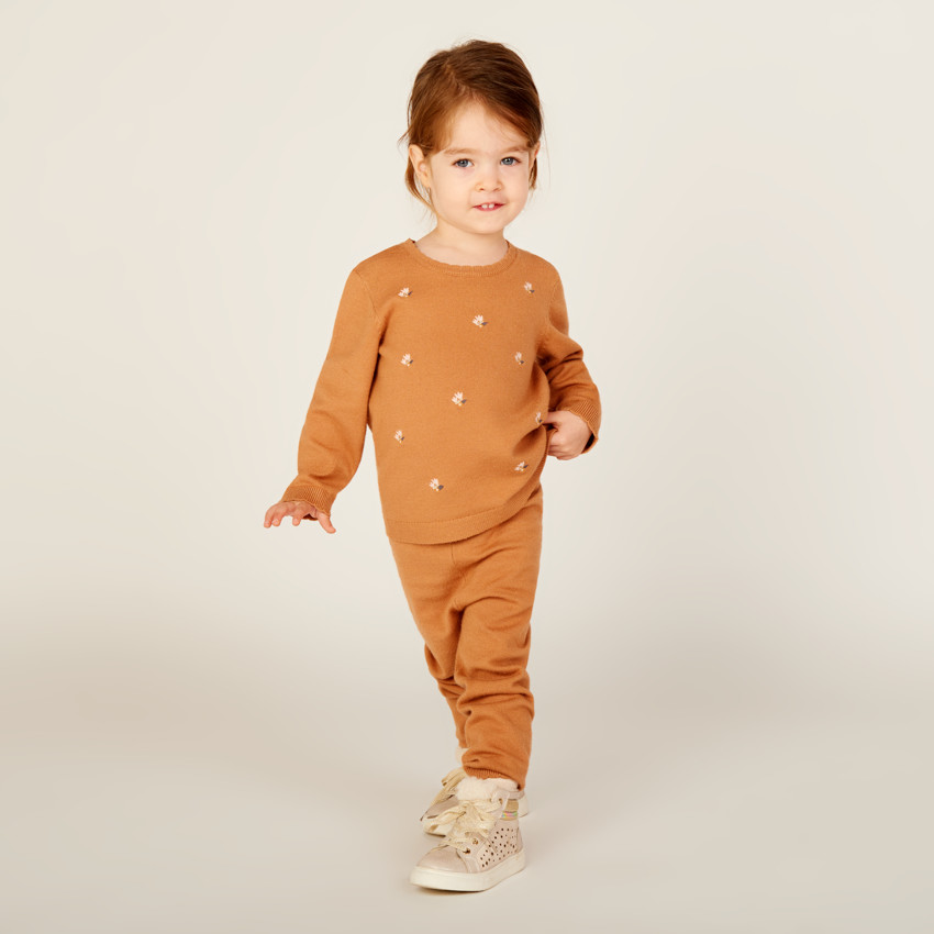 Ensemble 2 pièces total look en tricot pour bébé fille 