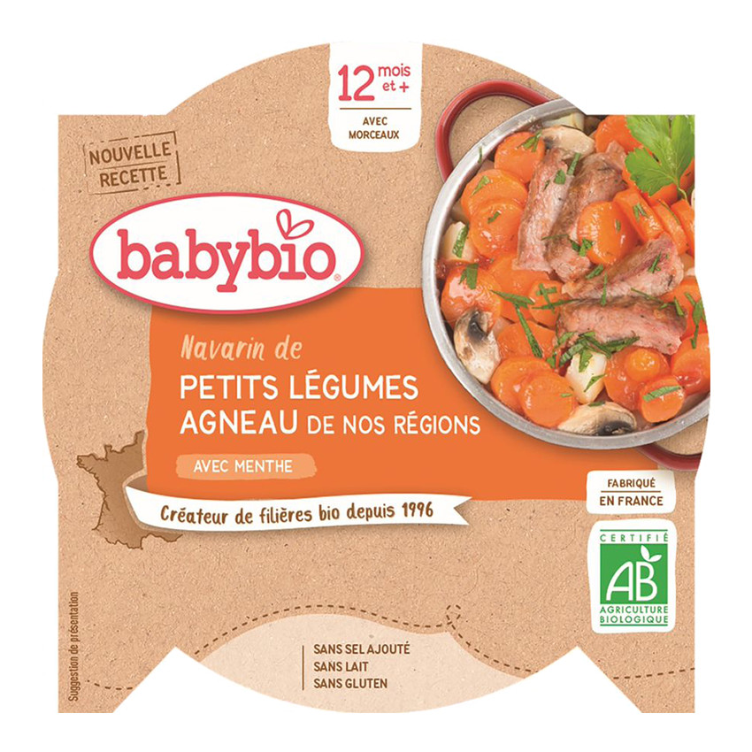 Assiette Navarin de petits légumes et agneau à la menthe 