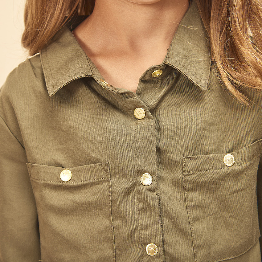 Robe chemise en lyocell avec ceinture pour fille 