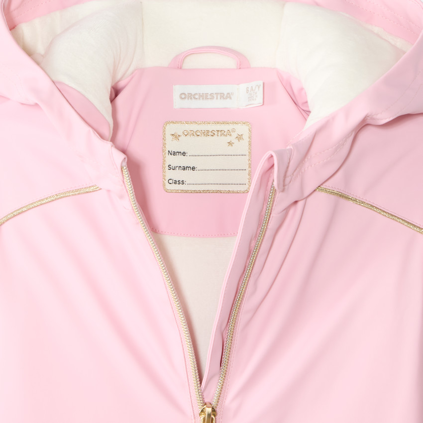 Parka gomme déperlante fille à capuche zippée unie 
