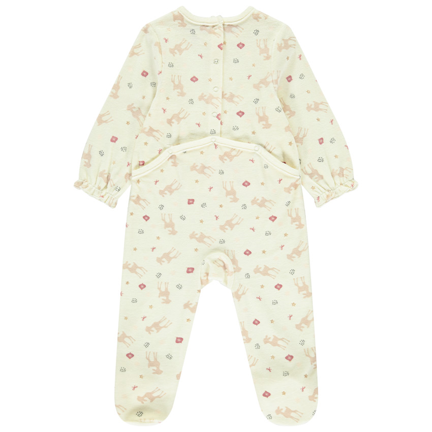 Lot de 3 dors-bien Biche en velours pour bébé fille avec ouvertures différentes selon l'âge 