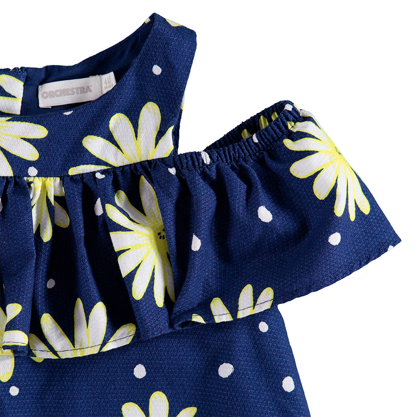 Robe à épaules ajourées avec fleurs imprimées all-over 