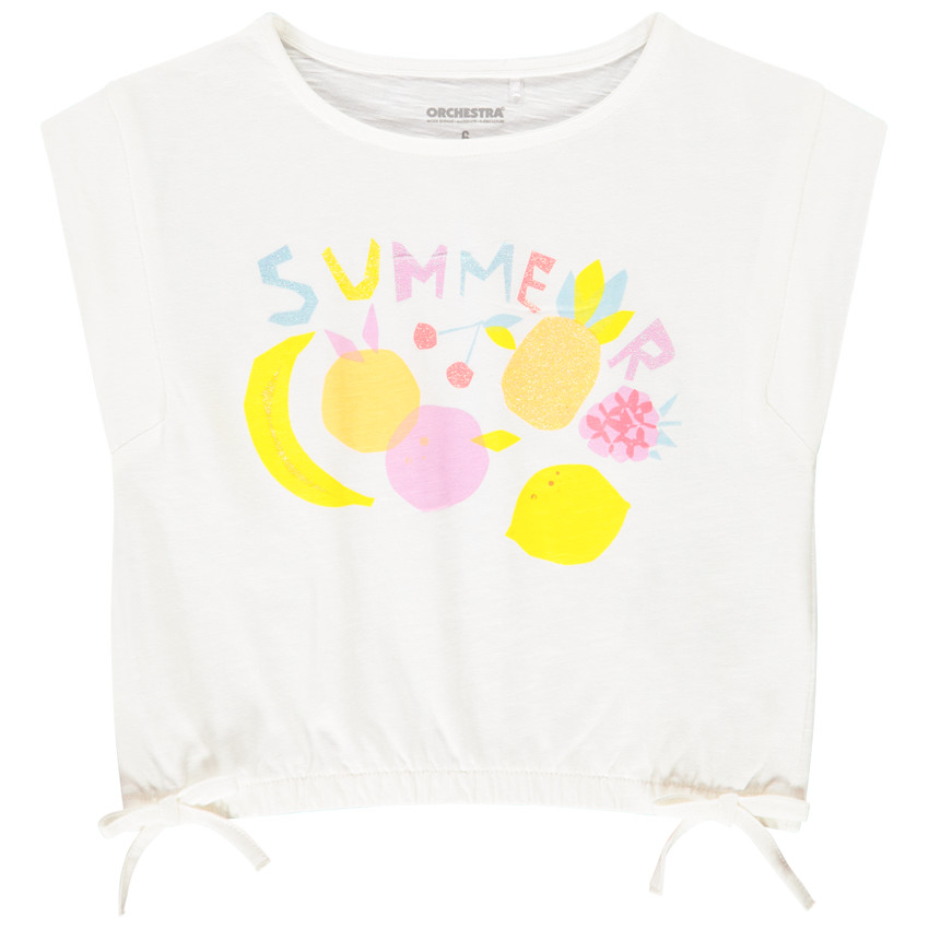 T-shirt forme boîte print fruits pour fille 