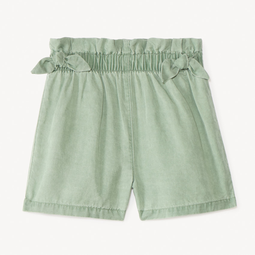 Short en tencel avec nœuds décoratifs pour fille 